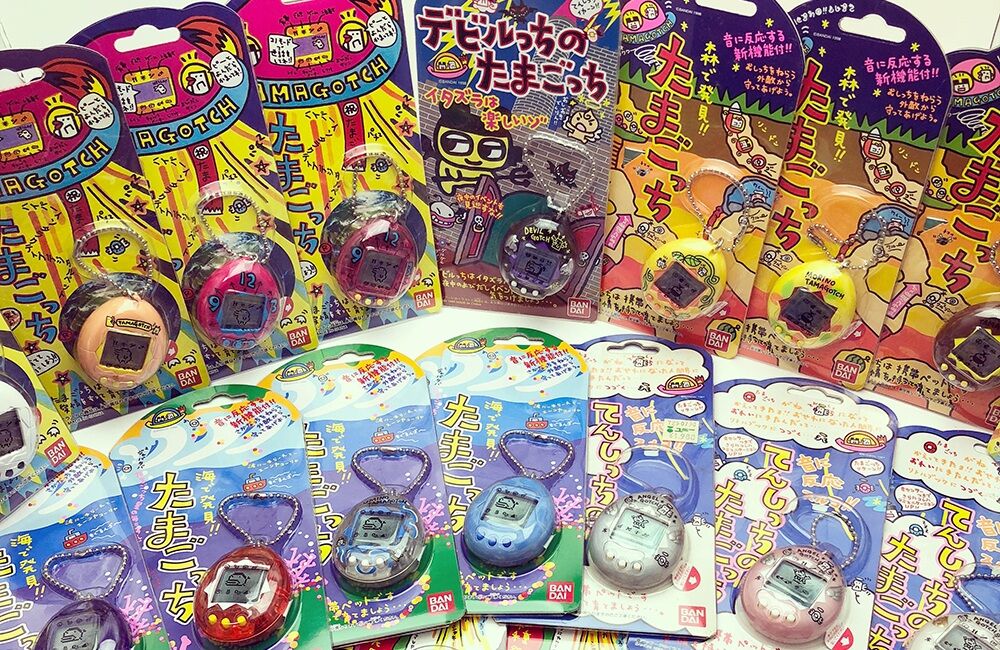 Tamagotchi embalagens com aparelhos