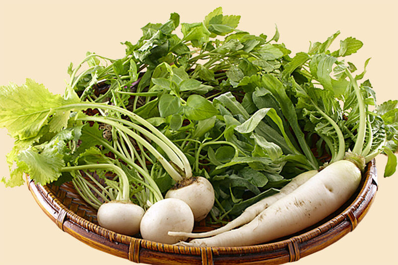 Vegetais e ervas do nanakusagayu