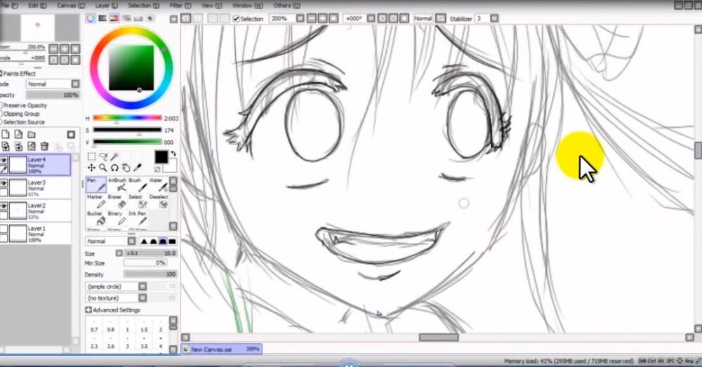 Paint tool sai é uma ferramenta de desenho digital muito usada por profissionais de mangá no Japão