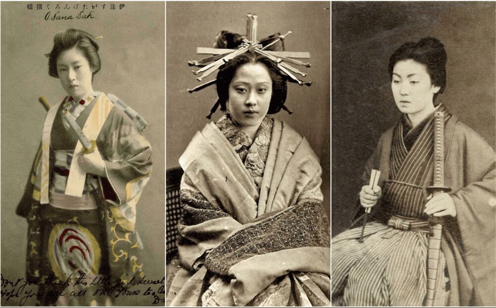 Samurais mulheres conhecidas como onnabugeishas