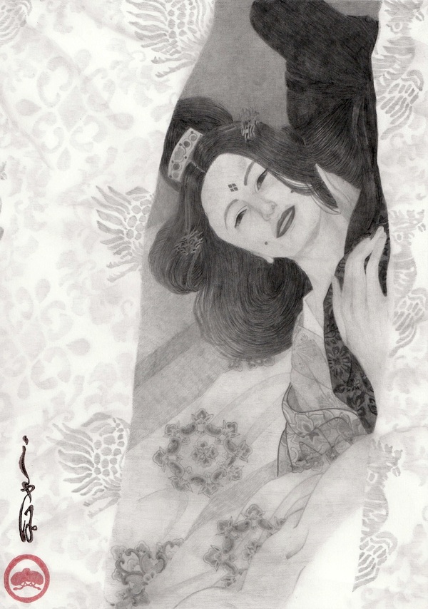 Representação artística de Fujiwara no Kusuko feita por SYAPO